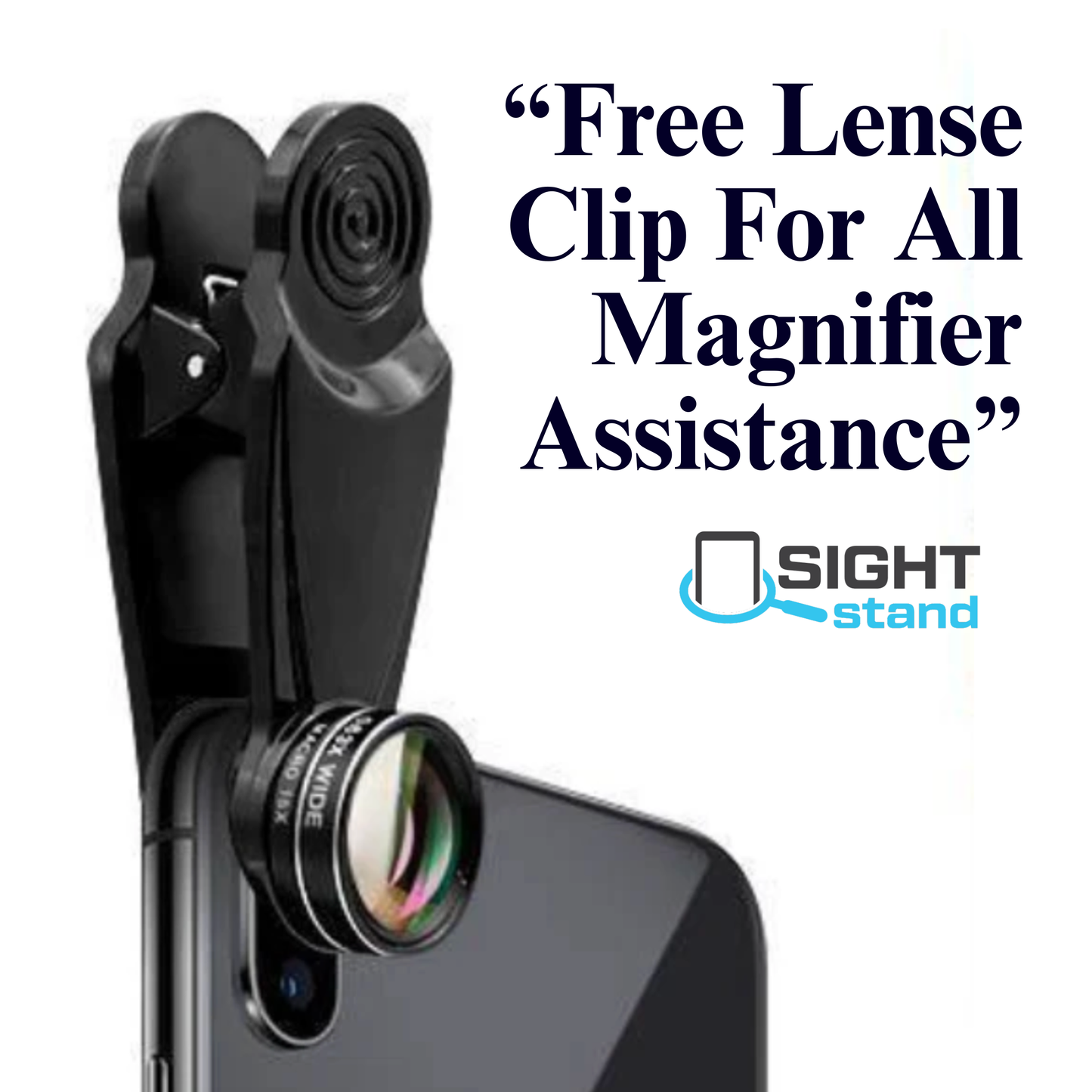 The All New, Doctor Recommended Phone Magnification Stand For Reading - with FREE Lens Clip